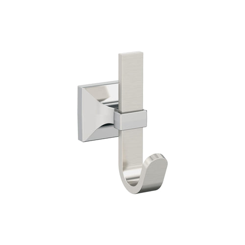 Burbank Single Prong Satin Nickel/Polished Chrome Decorative Wall Hook