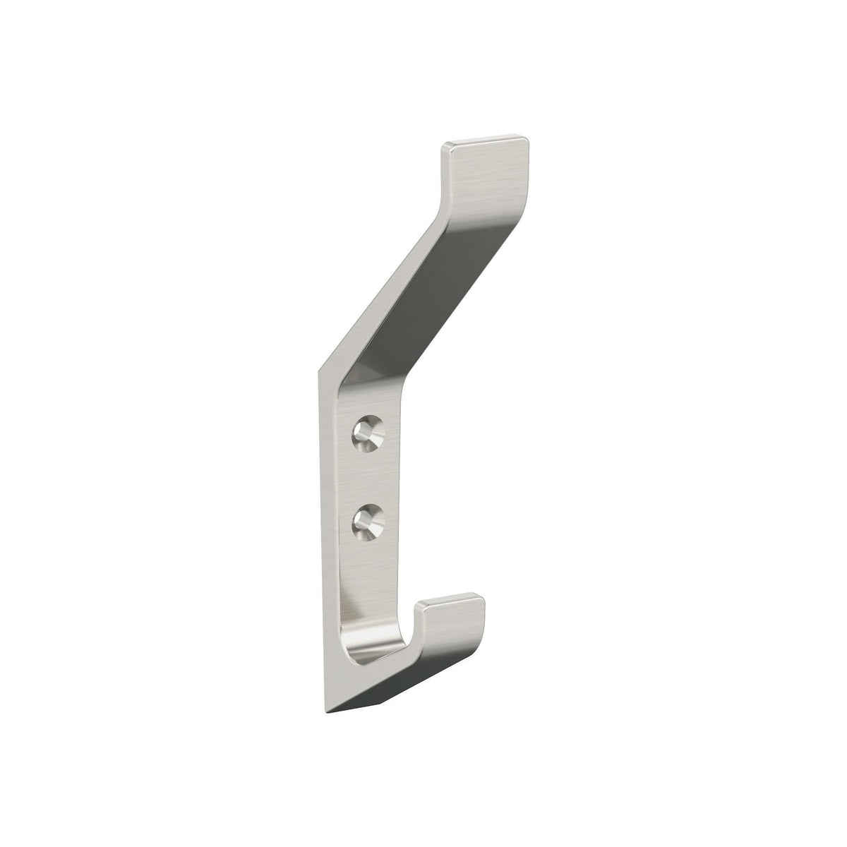 Emerge Double Prong Satin Nickel Decorative Wall Hook