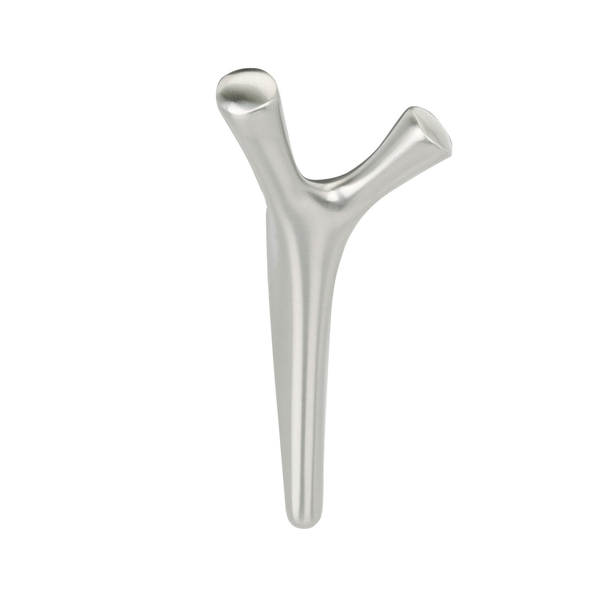 Kodiak Double Prong Satin Nickel Decorative Wall Hook