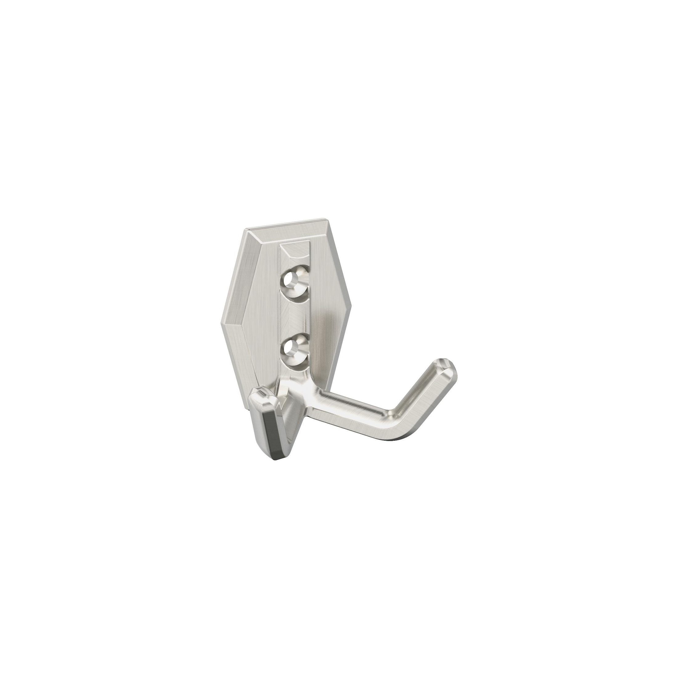 Benton Double Prong Satin Nickel Decorative Wall Hook