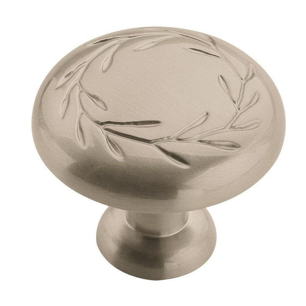 Nature's Splendor 15/16 inch (33mm) Diameter Satin Nickel Cabinet Knob