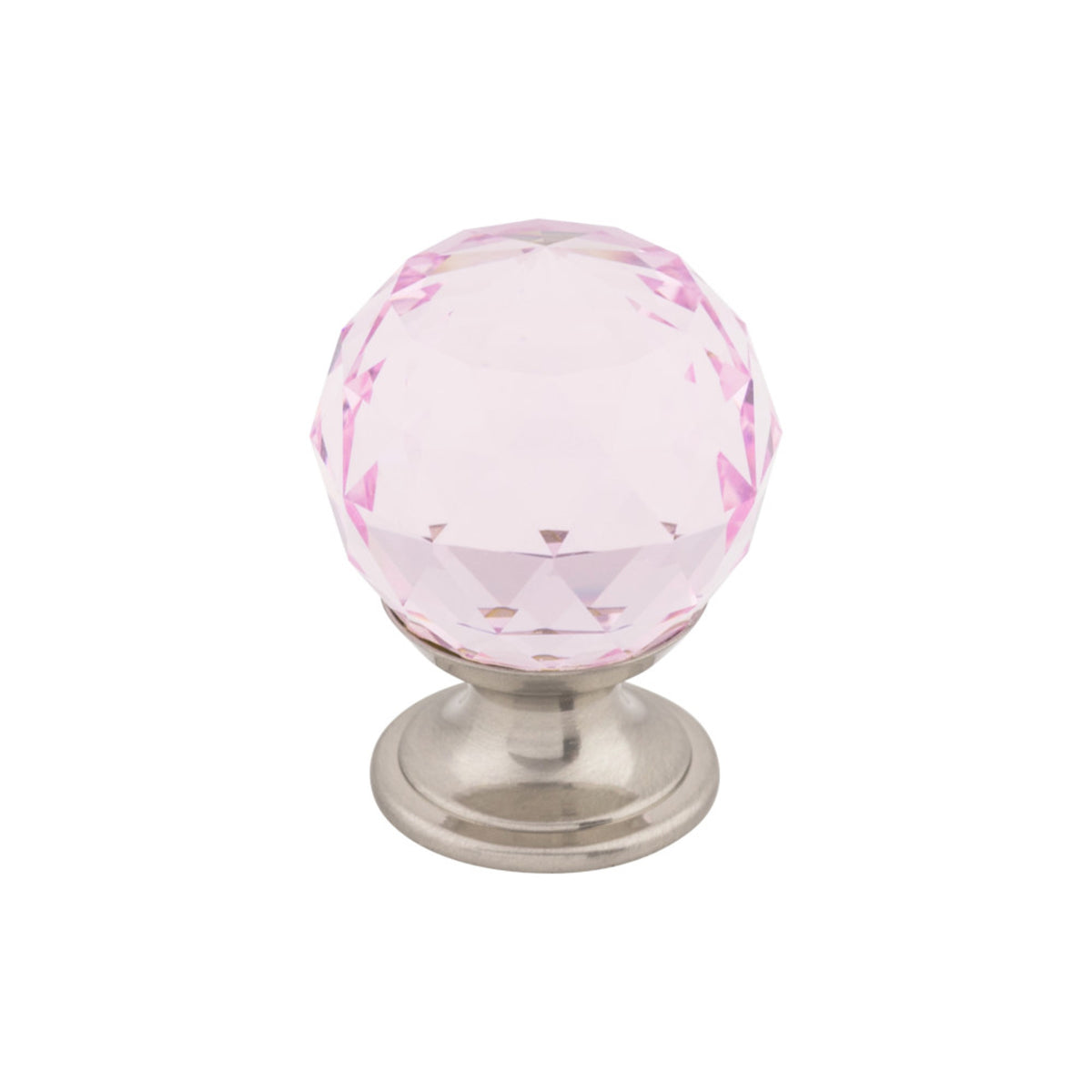 Pink Crystal 1 1/8" Diameter Round Knob