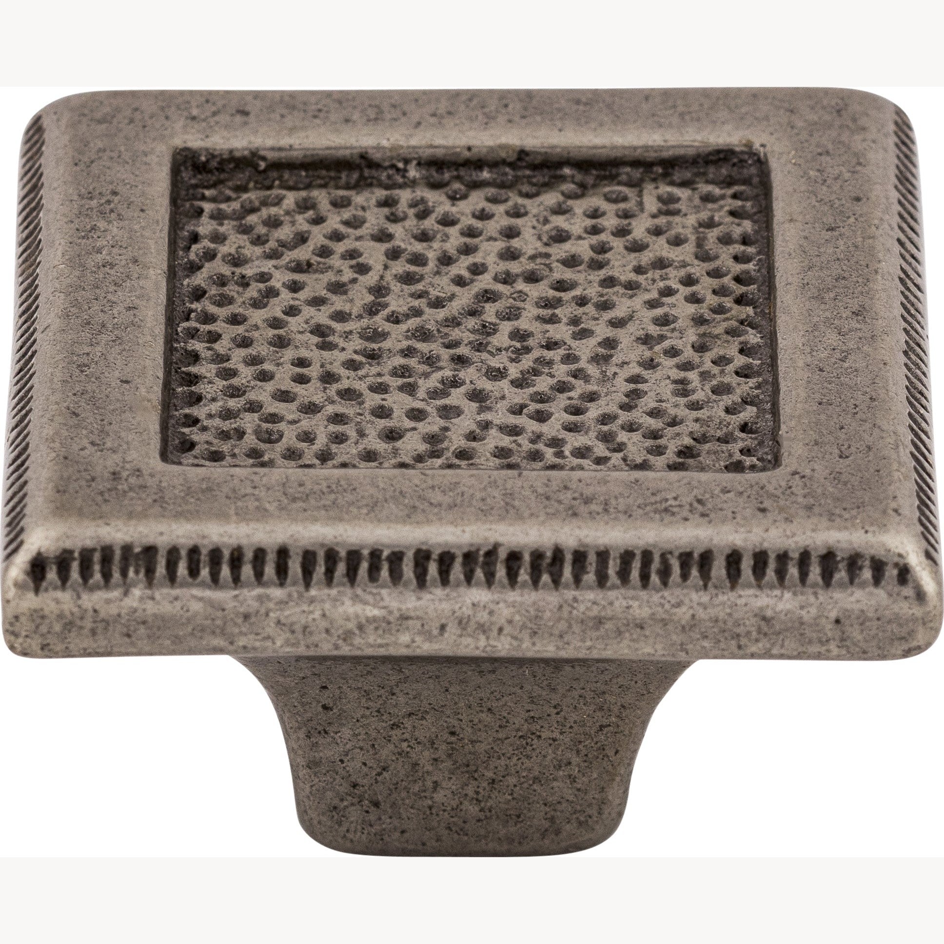 Top Knobs Square Inset Series 2"L Knob, Cast Iron