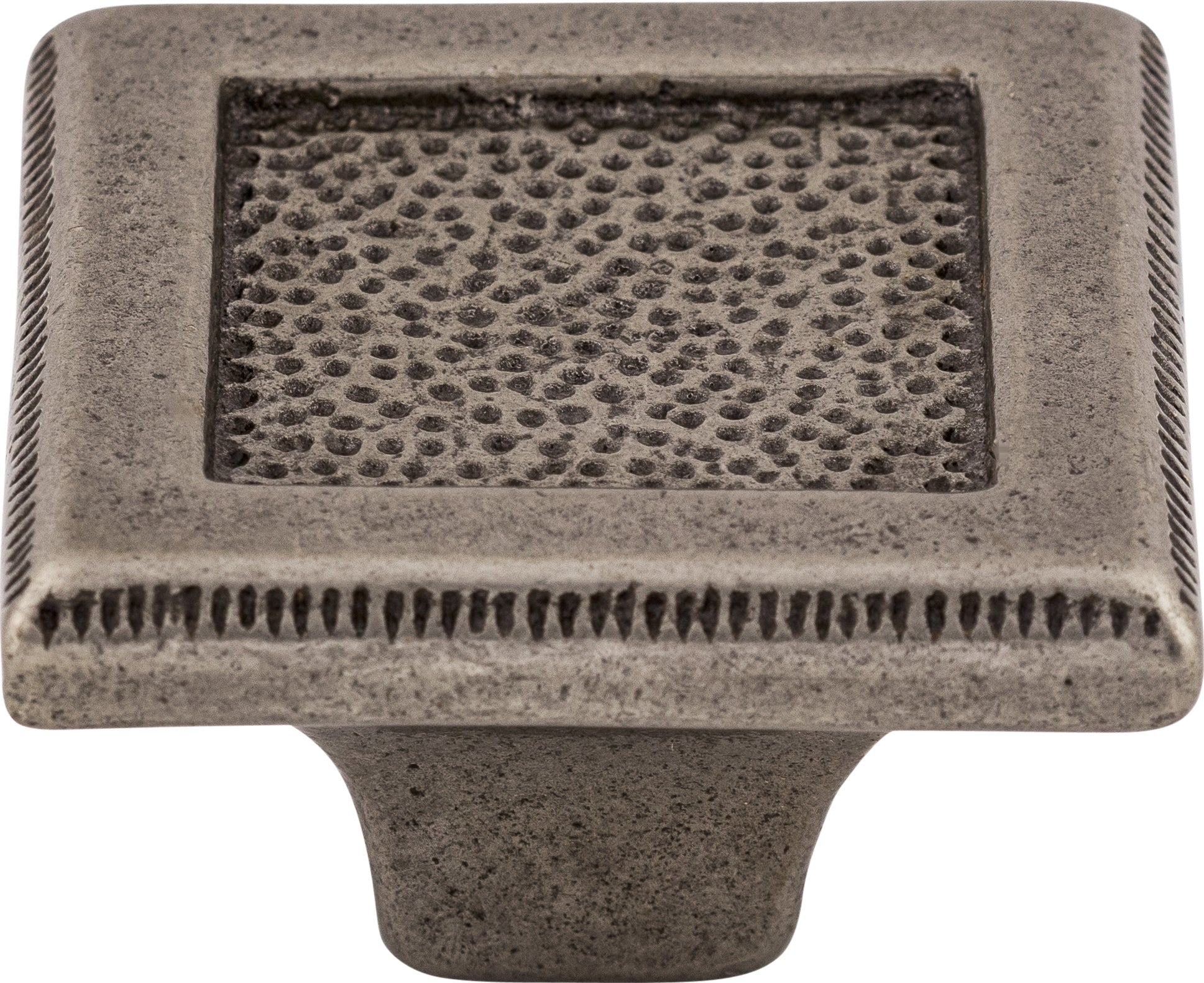 Top Knobs Square Inset Series 2"L Knob, Cast Iron