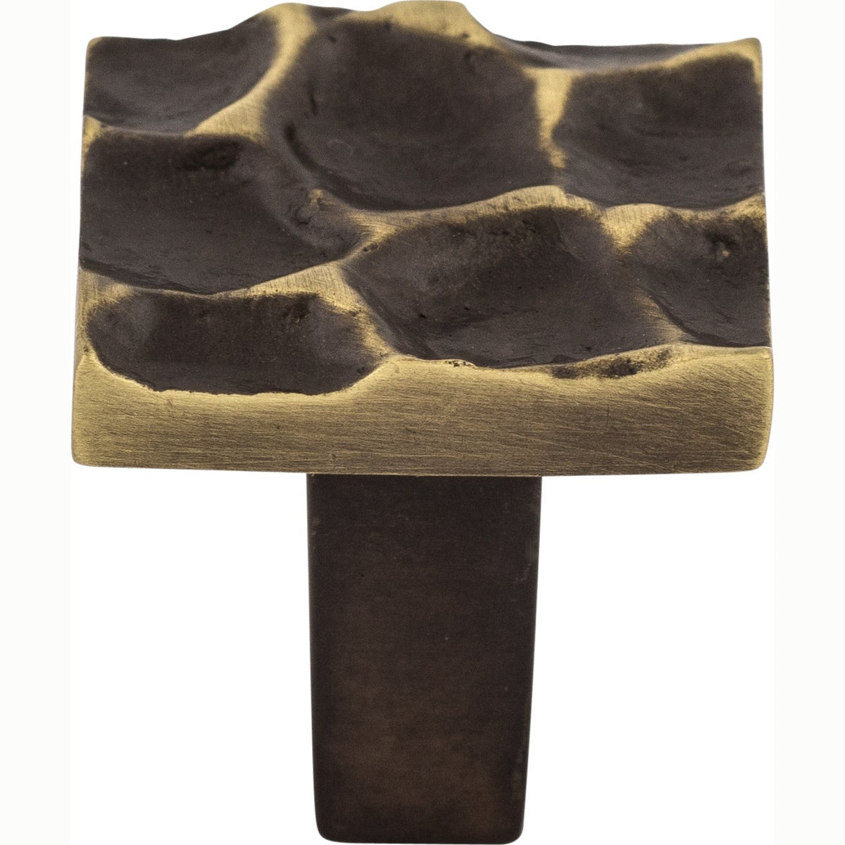 Top Knobs Cobblestone Series 1-1/8"L Square Knob, Brass Antique