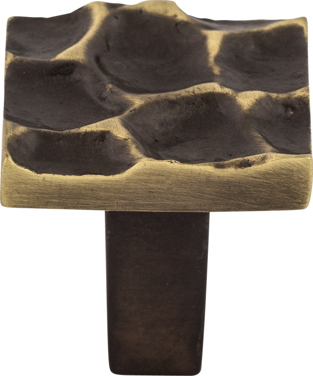 Top Knobs Cobblestone Series 1-1/8"L Square Knob, Brass Antique