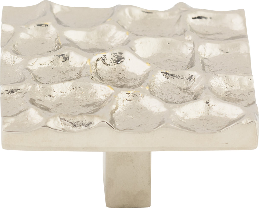 Top Knobs Cobblestone Series 1-15/16"L Square Knob, Polished Nickel
