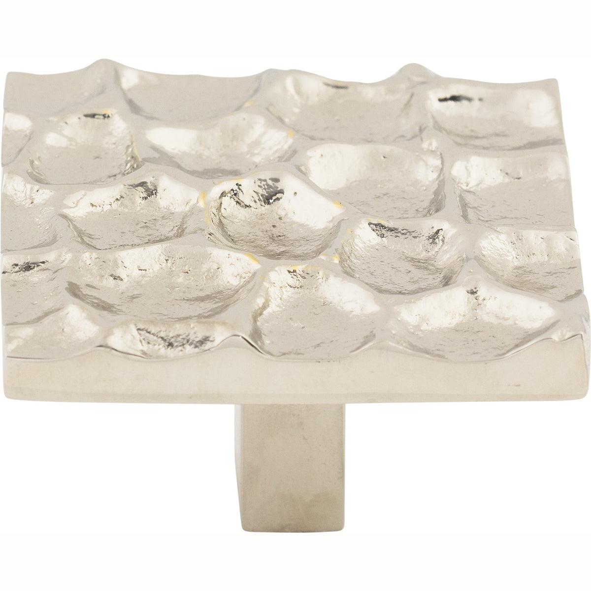 Top Knobs Cobblestone Series 1-15/16"L Square Knob, Polished Nickel