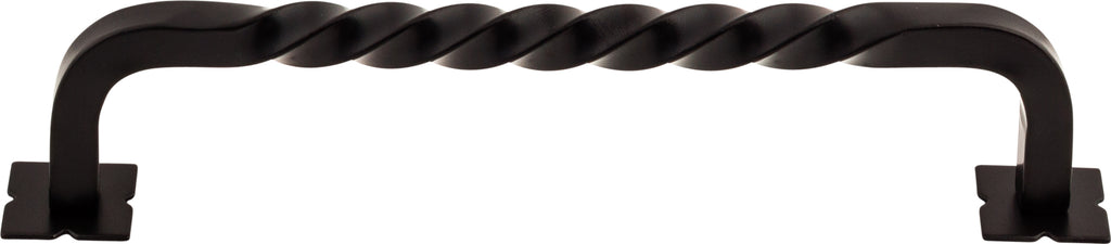 Top Knobs Square Twist Series 6"(152mm) CC D-Pull w/Backplate, Patina Black