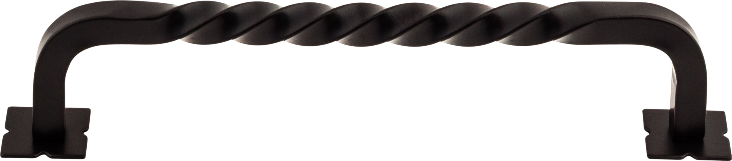 Top Knobs Square Twist Series 6"(152mm) CC D-Pull w/Backplate, Patina Black