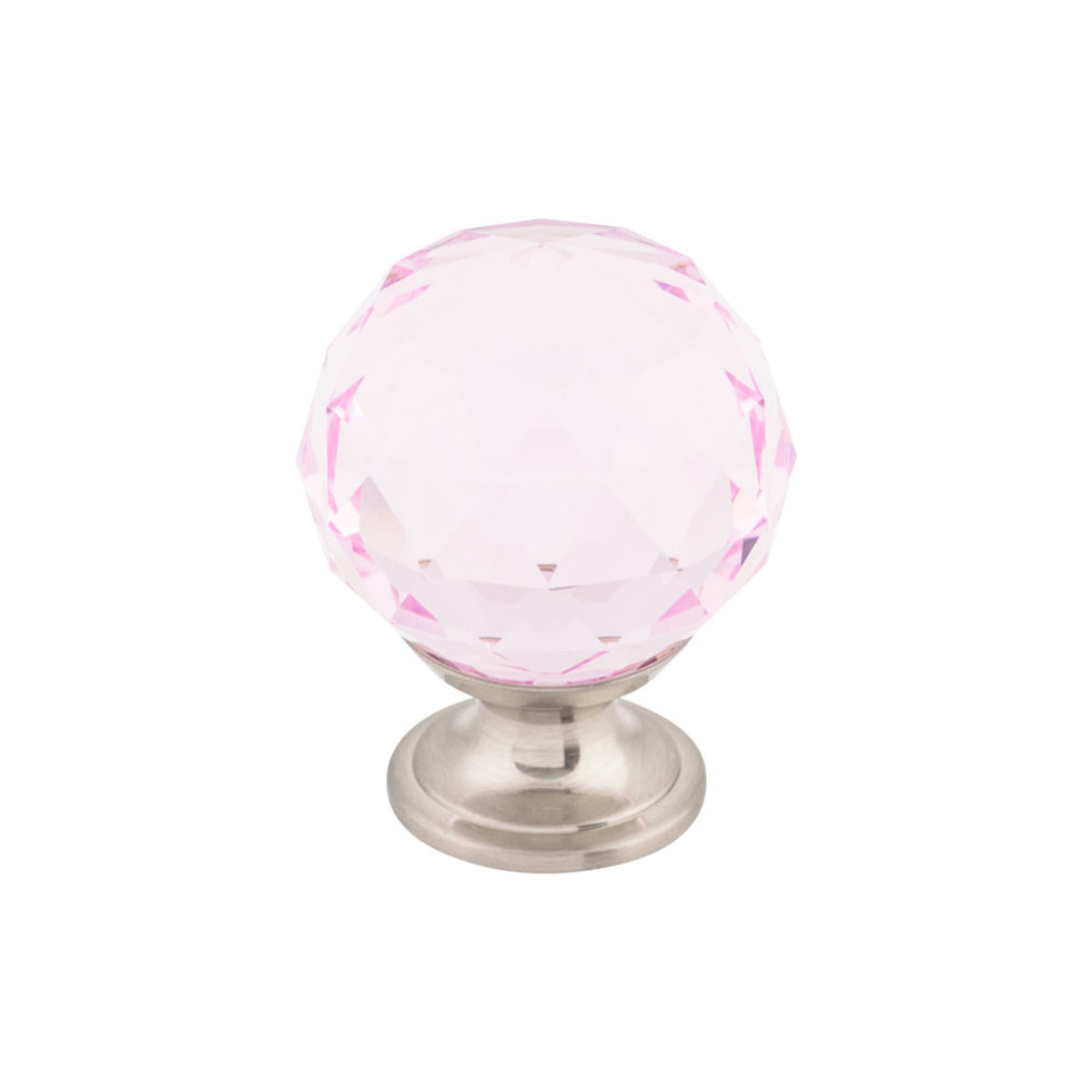 Pink Crystal 1 3/8" Diameter Round Knob