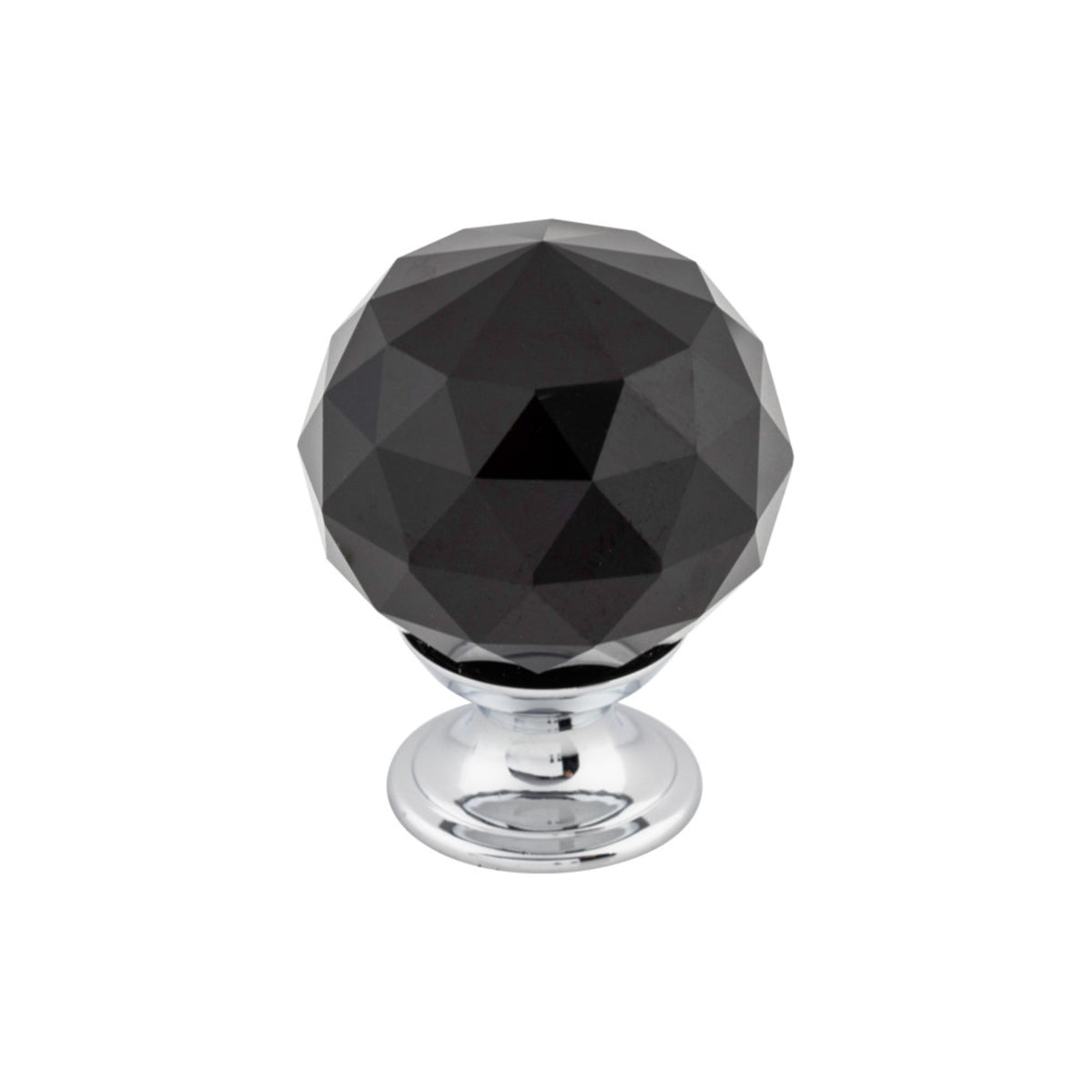 Black Crystal 1 3/8" Diameter Round Knob