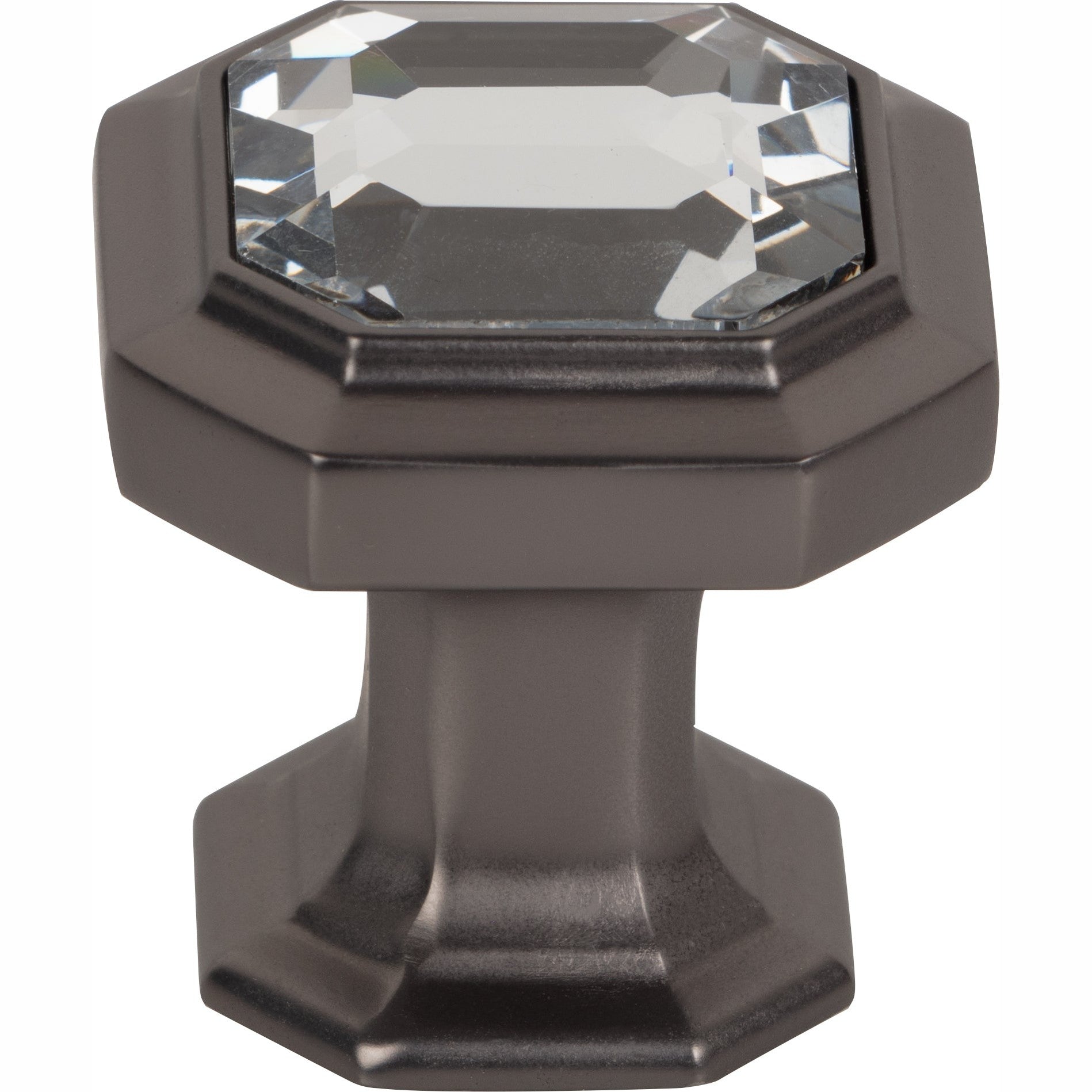 Top Knobs Crystal Emerald Series 1-1/8"L Knob, Ash Gray