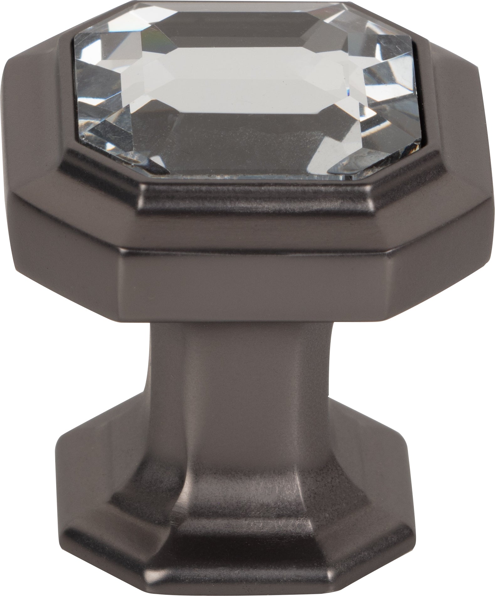 Top Knobs Crystal Emerald Series 1-1/8"L Knob, Ash Gray