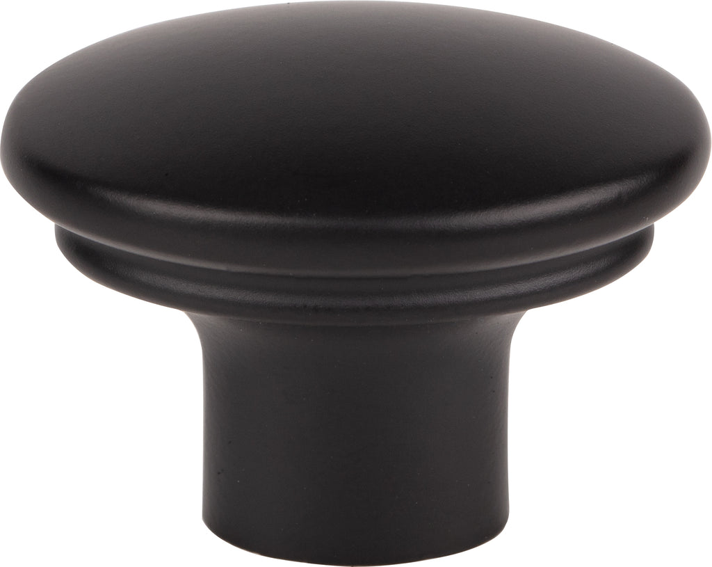 Top Knobs Julian Series 1-3/8"L Oval Knob, Flat Black