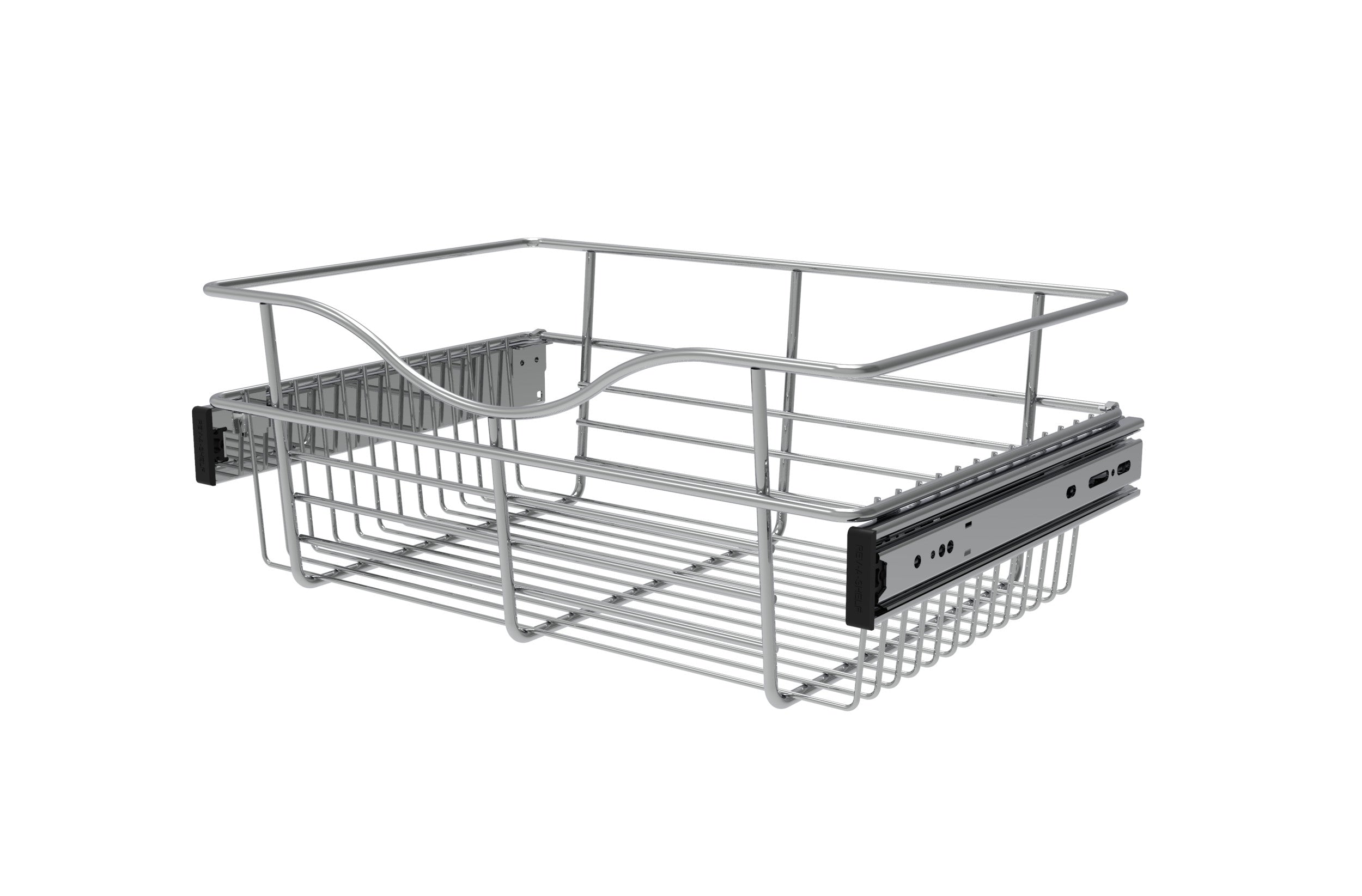 Chrome 18" Wire Pullout Basket for 12" Deep Closet - 7" H