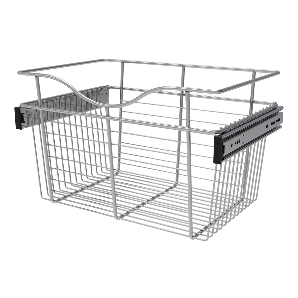 Chrome 18" Wire Pullout Basket for 12" Deep Closet - 11" H