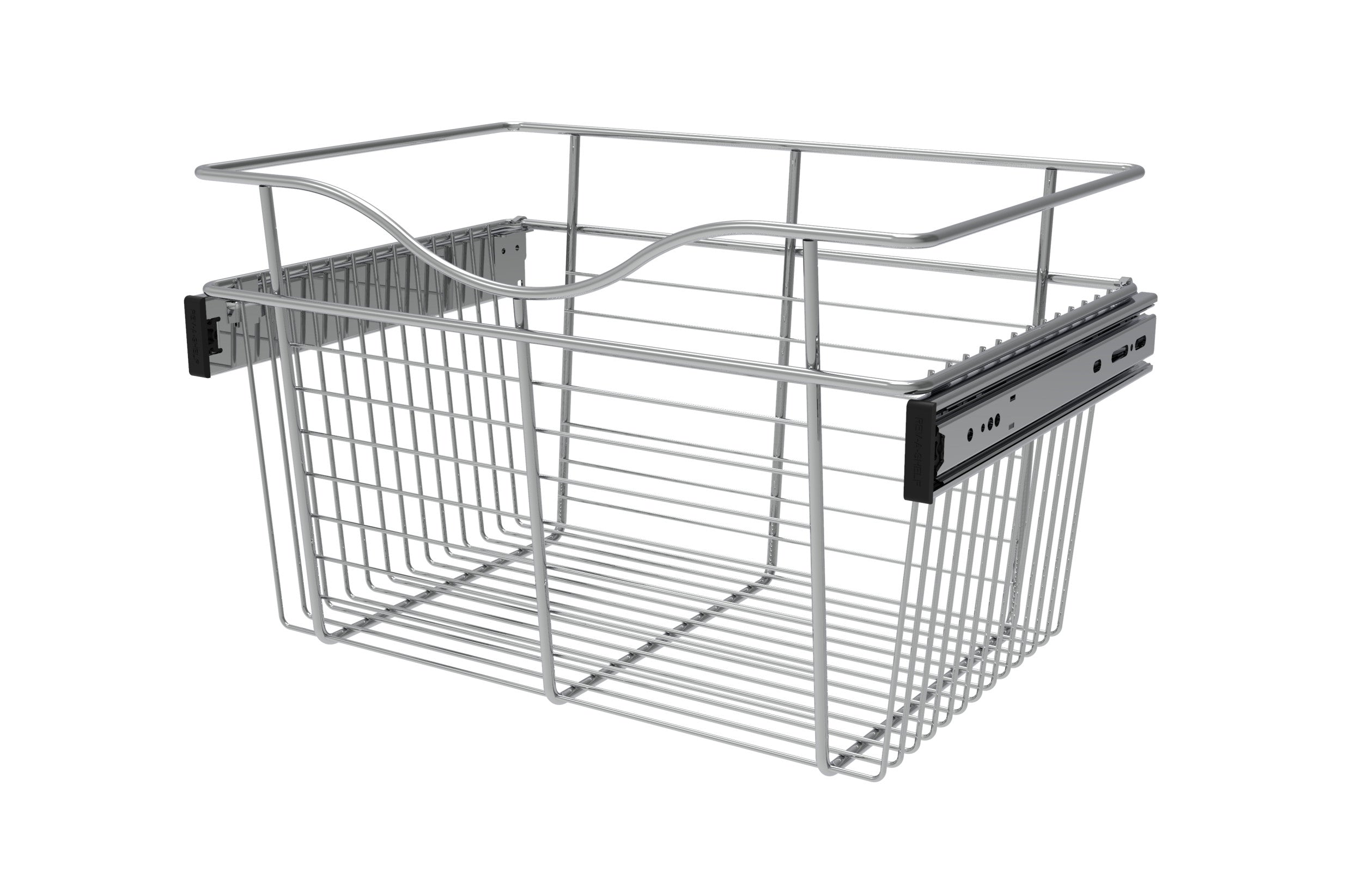 Chrome 18" Wire Pullout Basket for 12" Deep Closet - 11" H