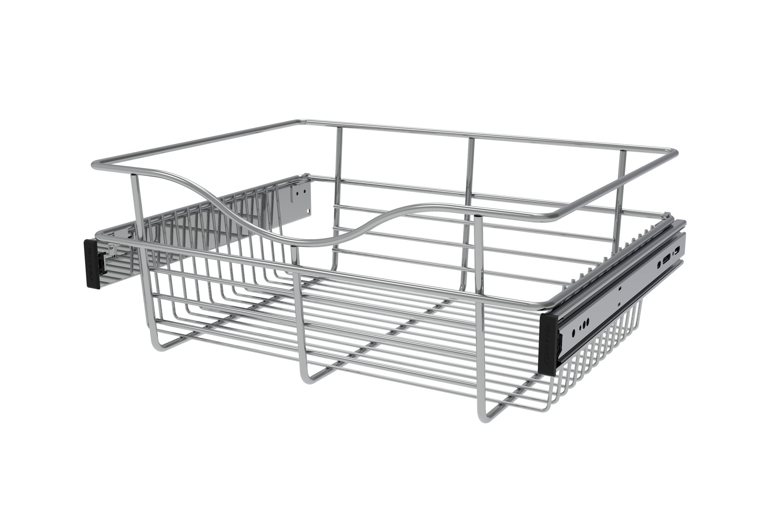 Chrome 18" Wire Pullout Basket for 14" Deep Closet 7" H