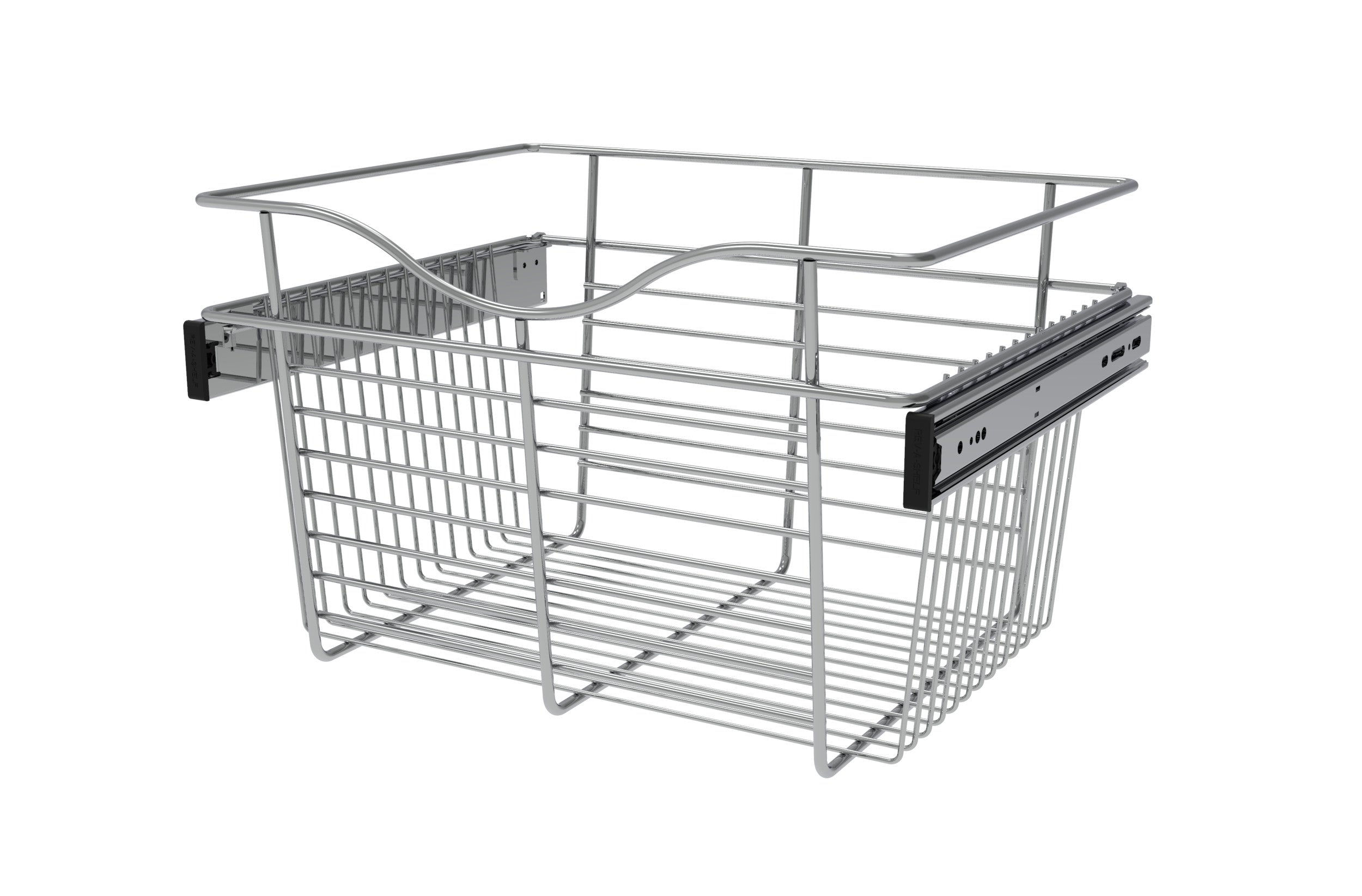 Chrome 18" Wire Pullout Basket for 14" Deep Closet - 11" H