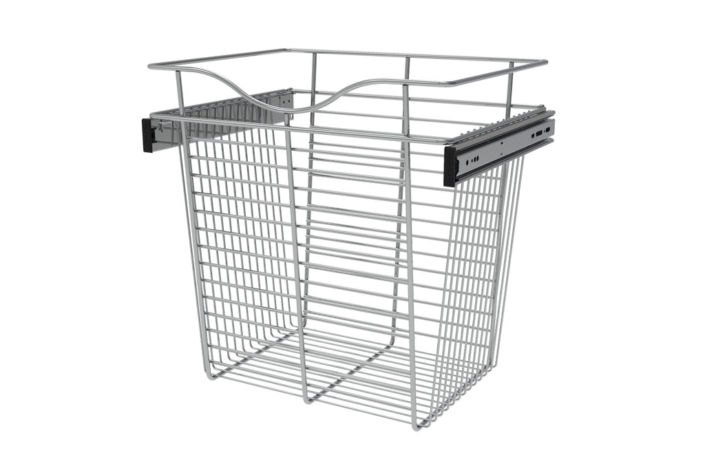 Chrome 18" Wire Pullout Basket for 14" Deep Closet - 18" H