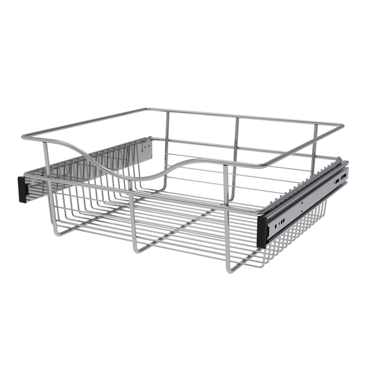 Chrome 18" Wire Pullout Basket for 16" Deep Closet - 7" H