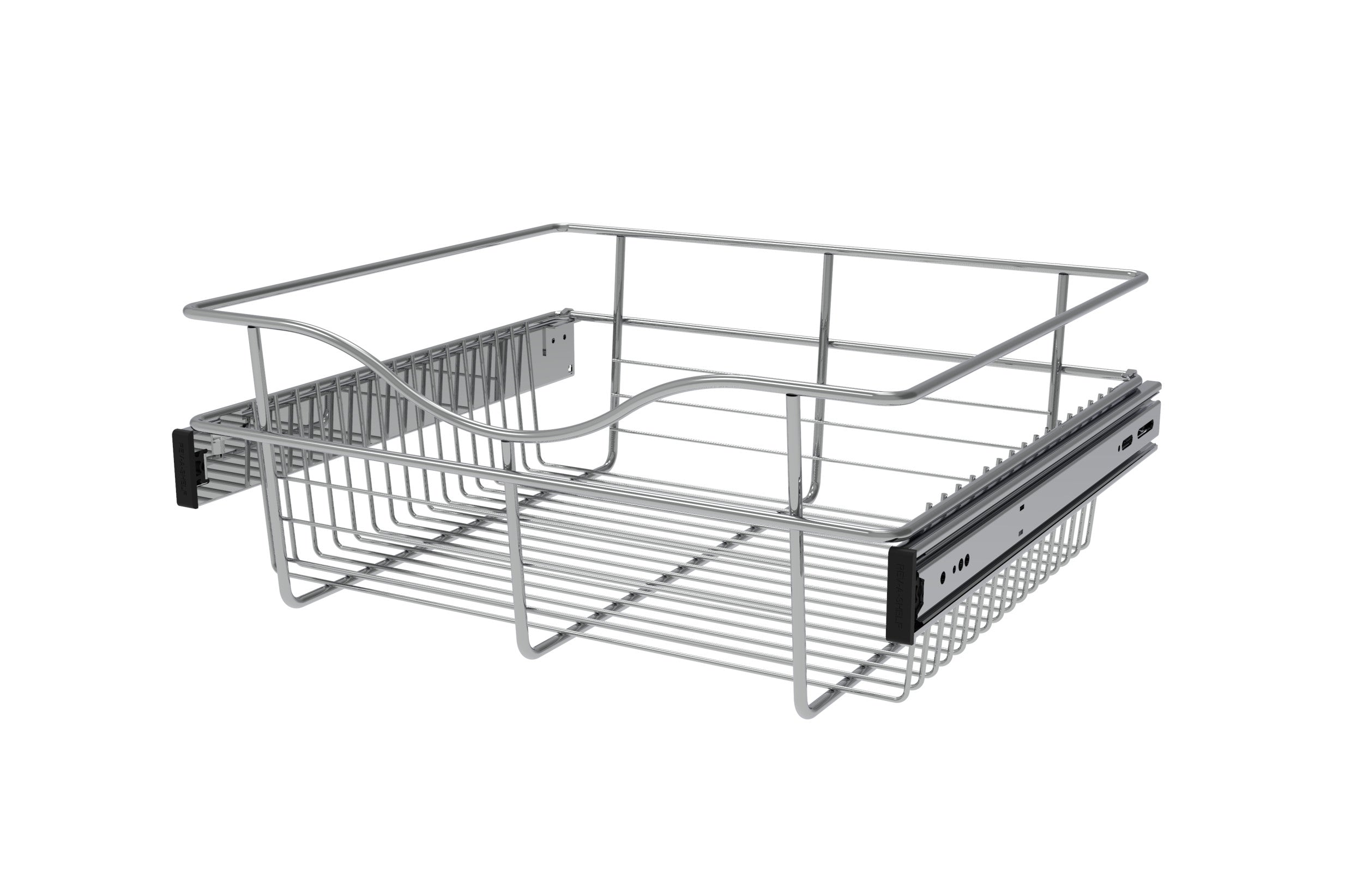Chrome 18" Wire Pullout Basket for 16" Deep Closet - 7" H