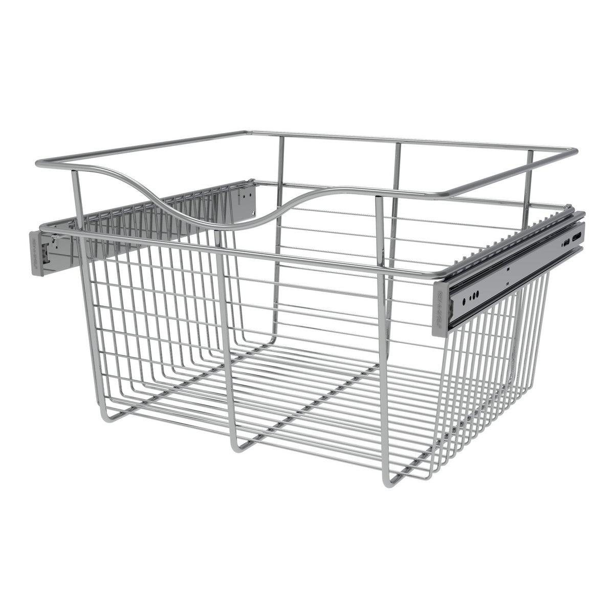 Chrome 18" Wire Pullout Basket for 16" Deep Closet - 11" H