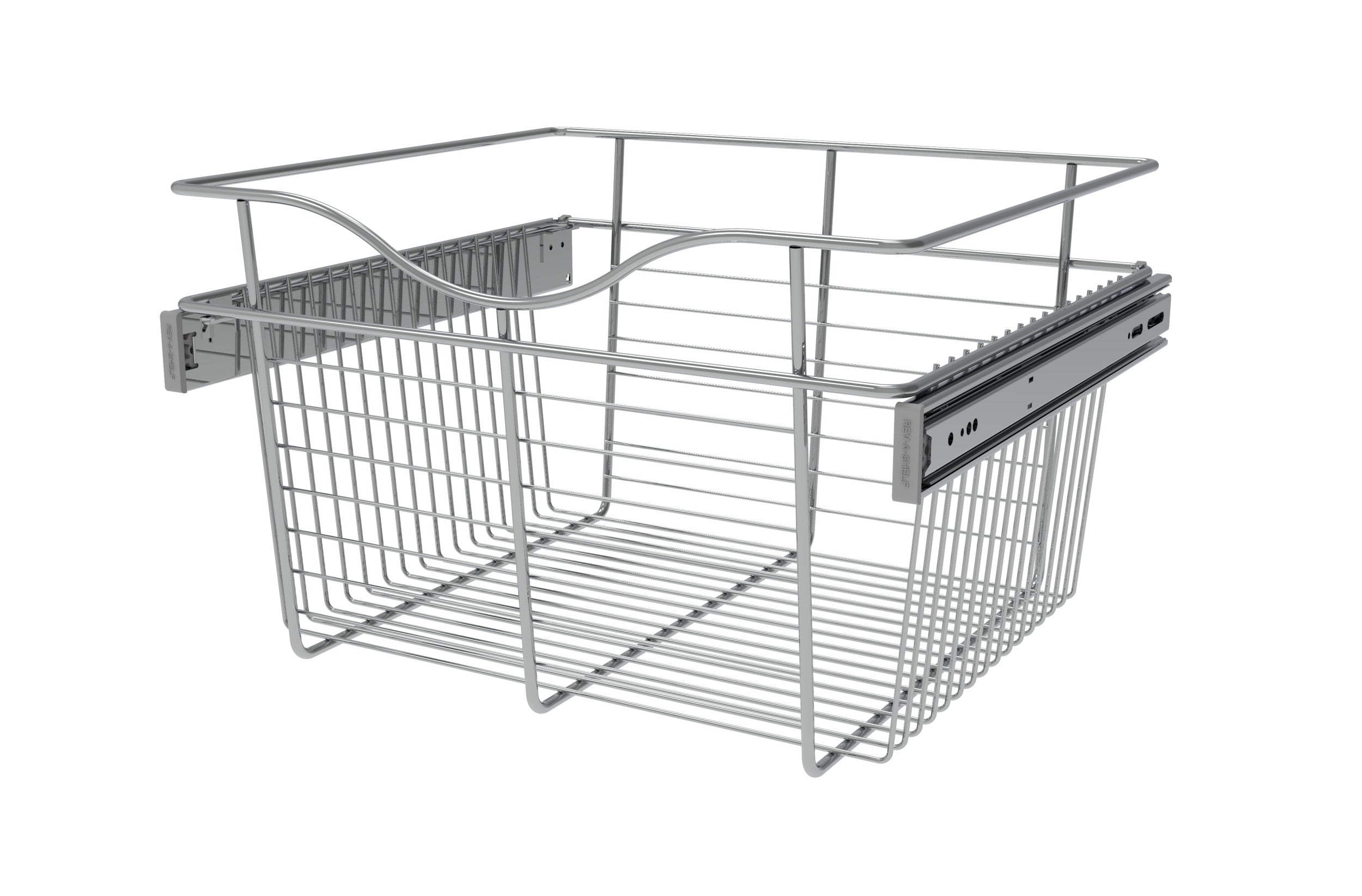 Chrome 18" Wire Pullout Basket for 16" Deep Closet - 11" H
