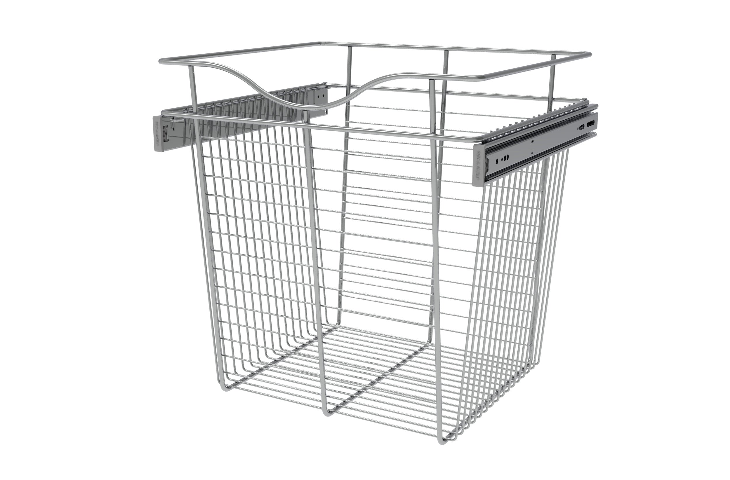 Chrome 18" Wire Pullout Basket for 16" Deep Closet - 18" H