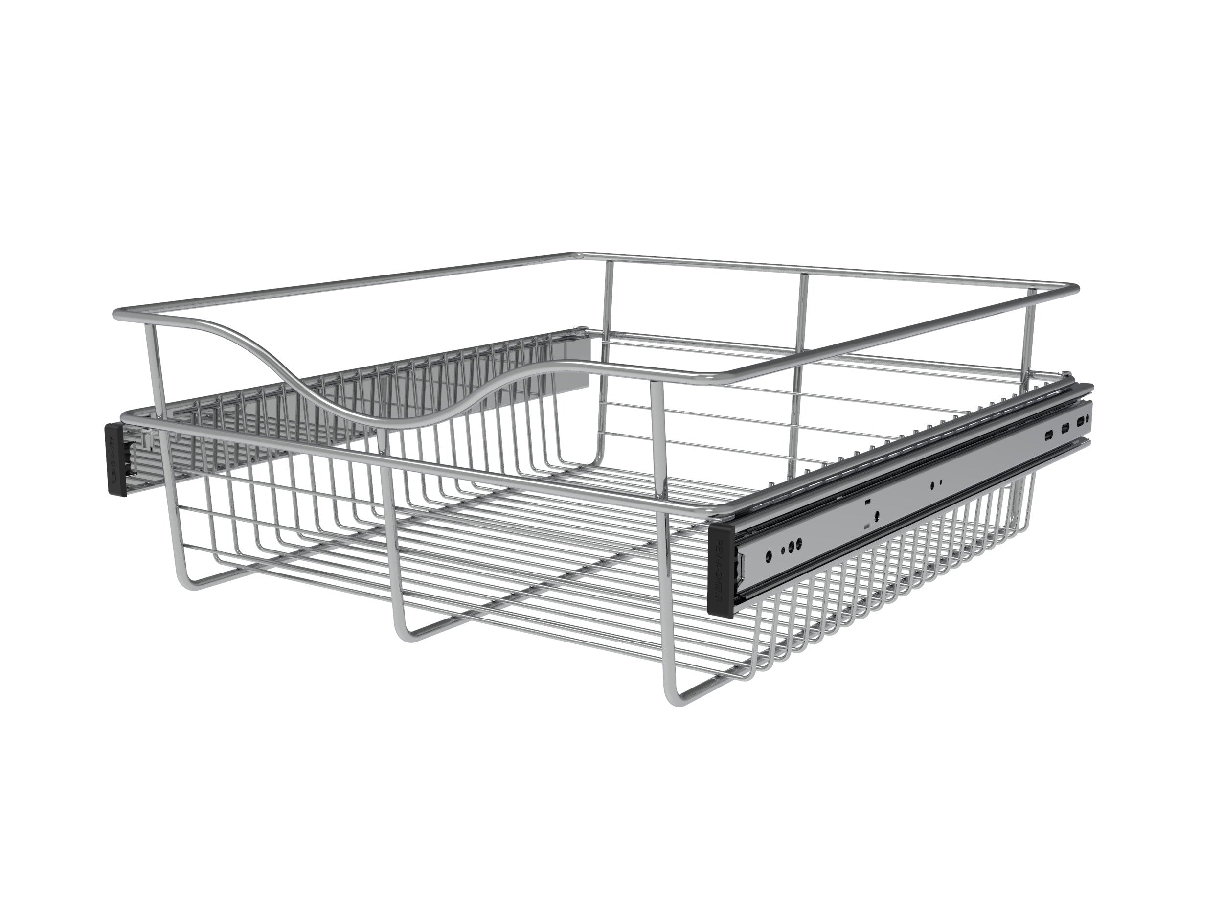 Chrome 18" Wire Pullout Basket for 20" Deep Closet - 7" H