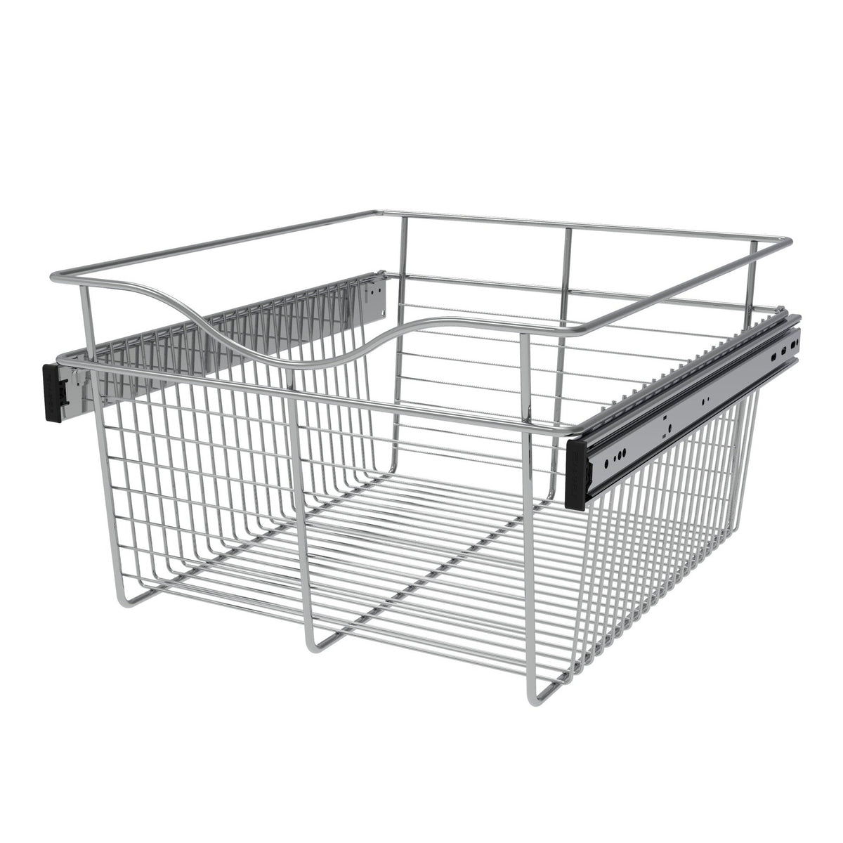 Chrome 18" Wire Pullout Basket for 20" Deep Closet - 11" H