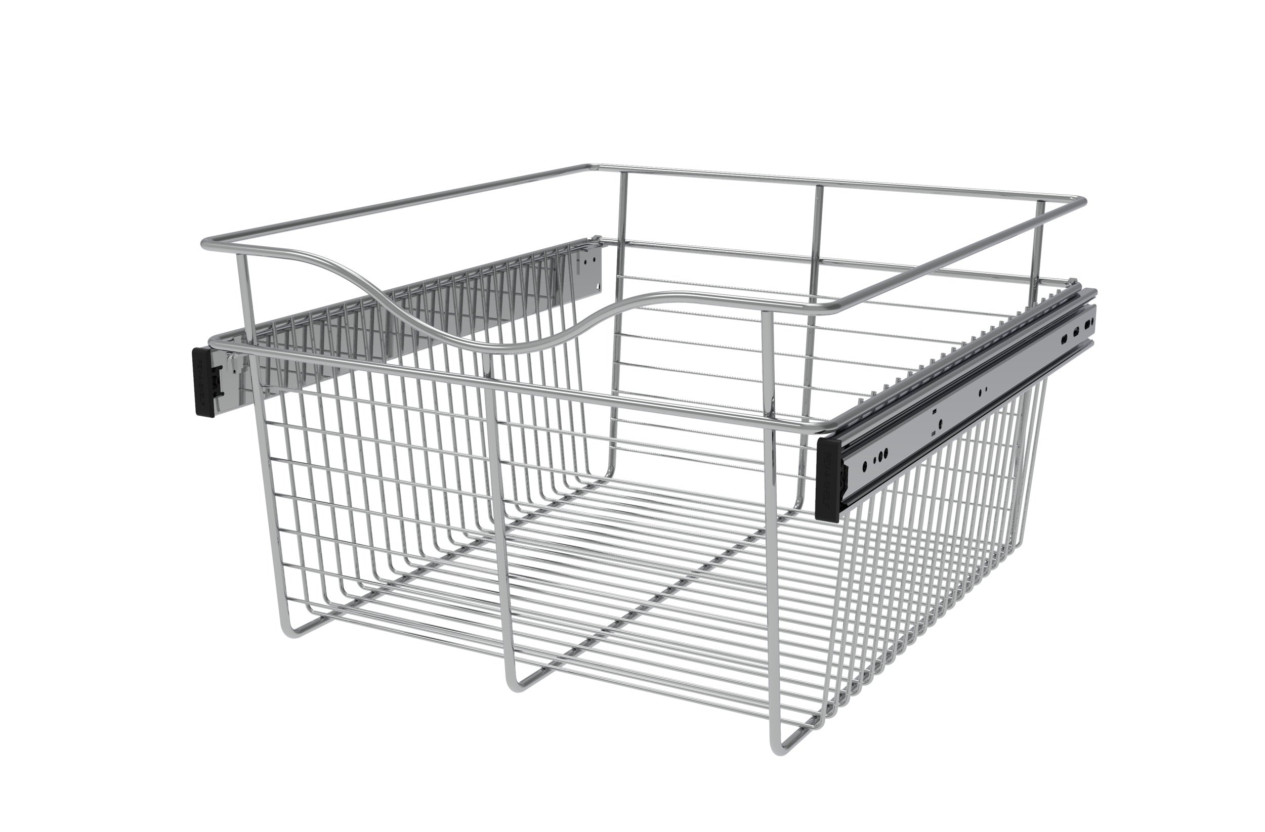 Chrome 18" Wire Pullout Basket for 20" Deep Closet - 11" H