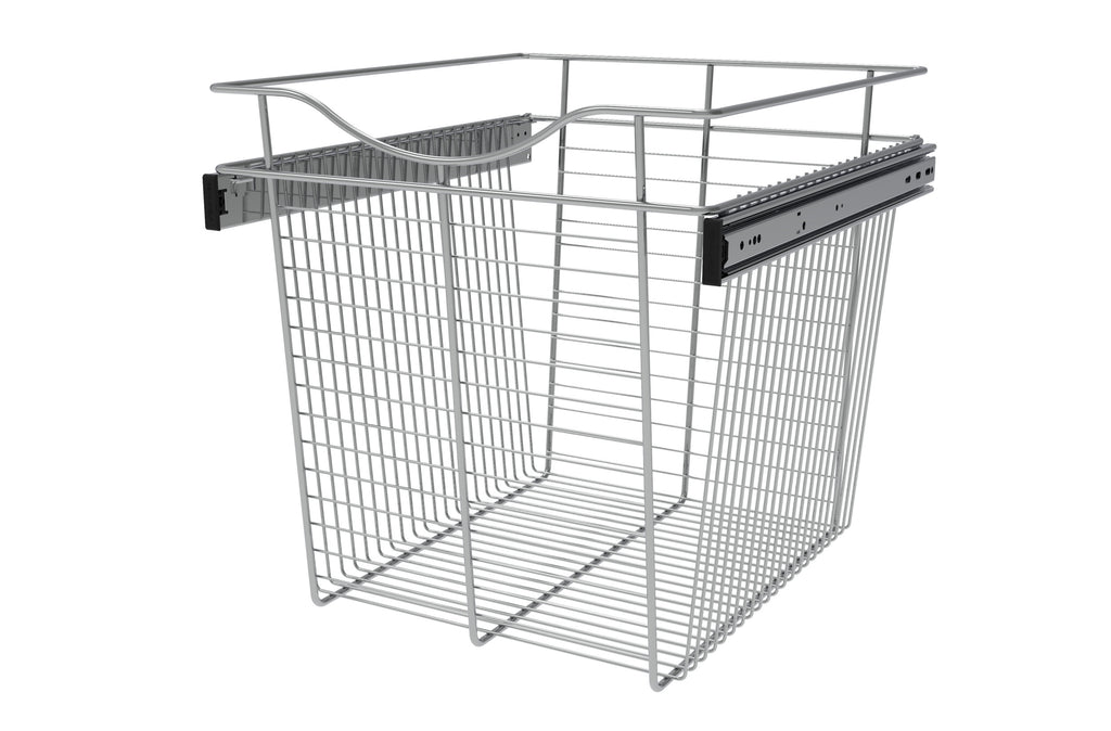 Chrome 18" Wire Pullout Basket for 20" Deep Closet - 18" H