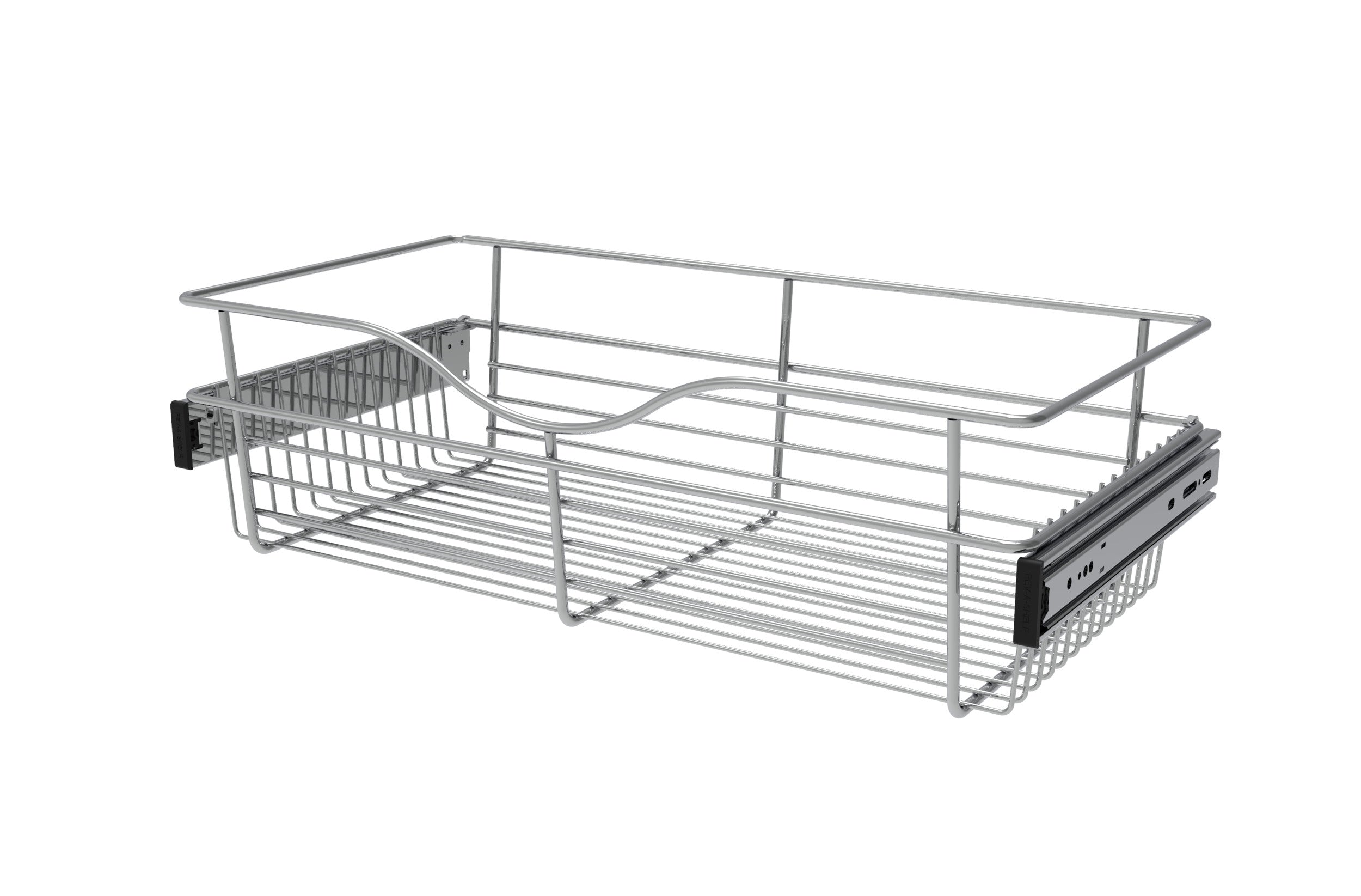 Chrome 24" Wire Pullout Basket for 12" Deep Closet  - 7" H