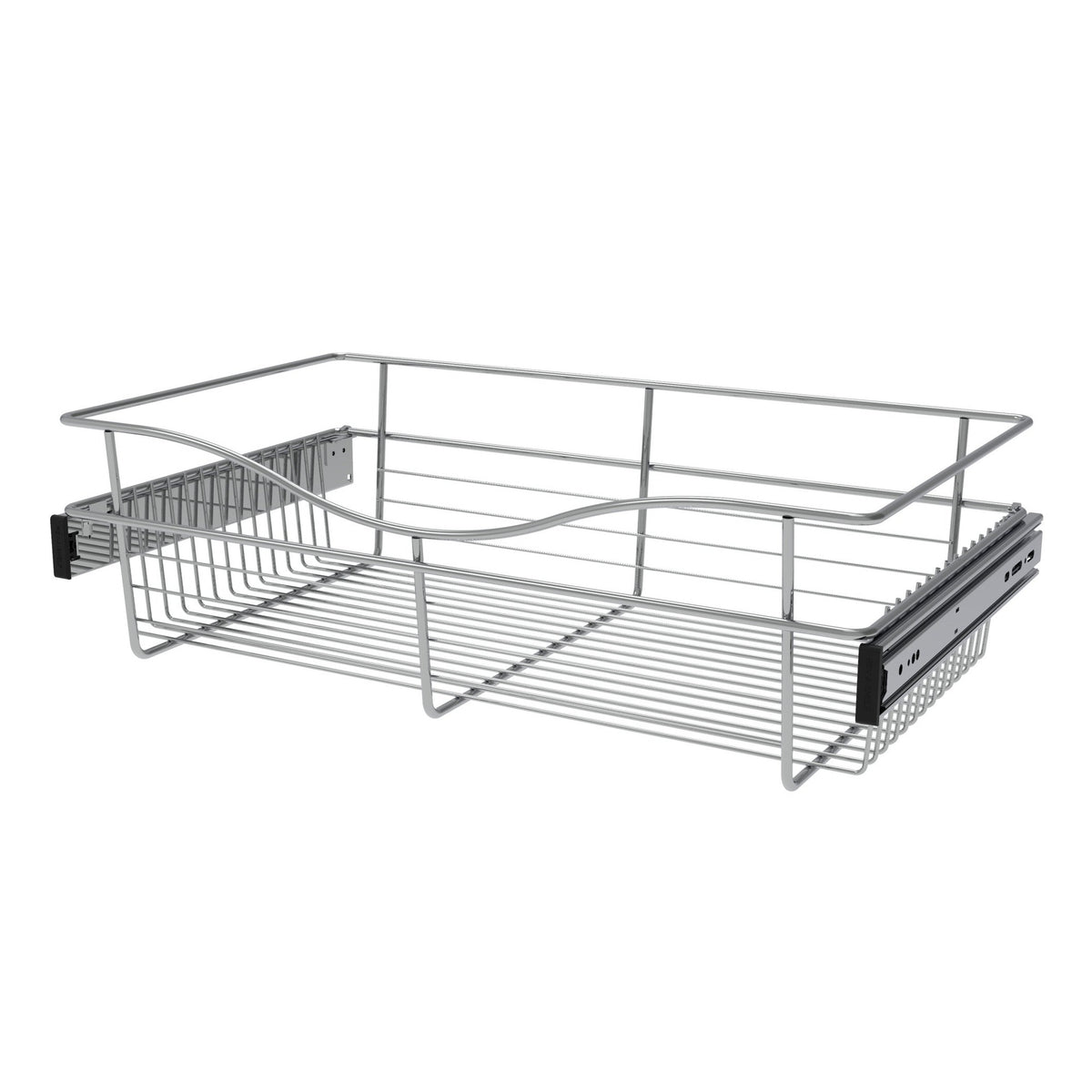 Chrome 24" Wire Pullout Basket for 14" Deep Closet - 7" H