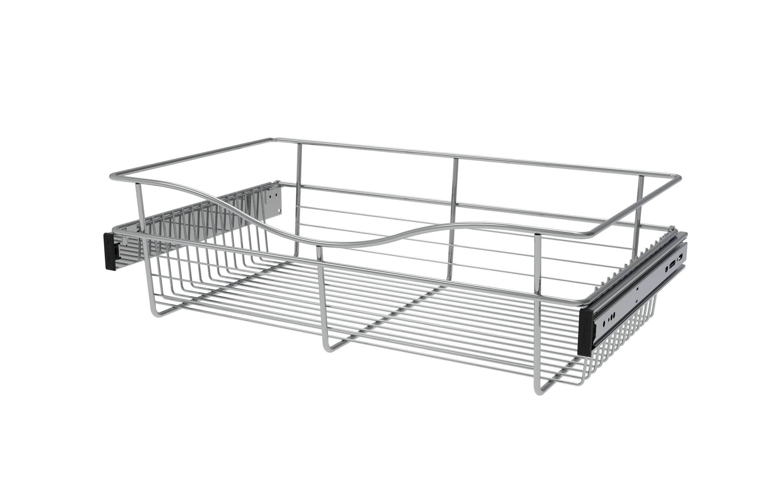 Chrome 24" Wire Pullout Basket for 14" Deep Closet - 7" H