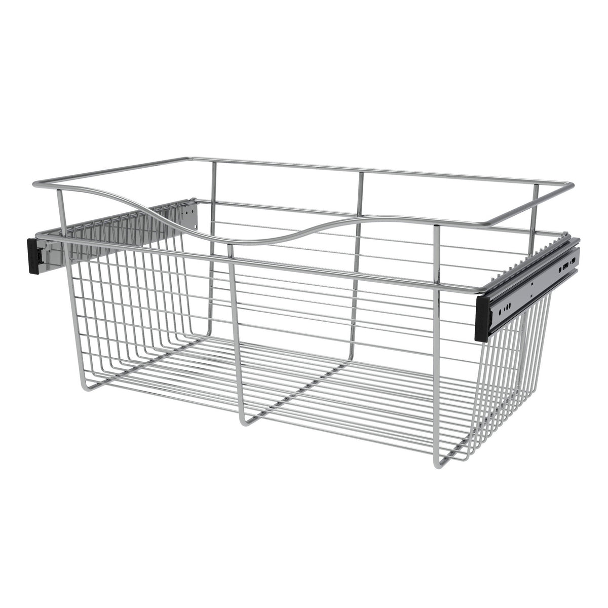Chrome 24" Wire Pullout Basket for 14" Deep Closet - 11" H