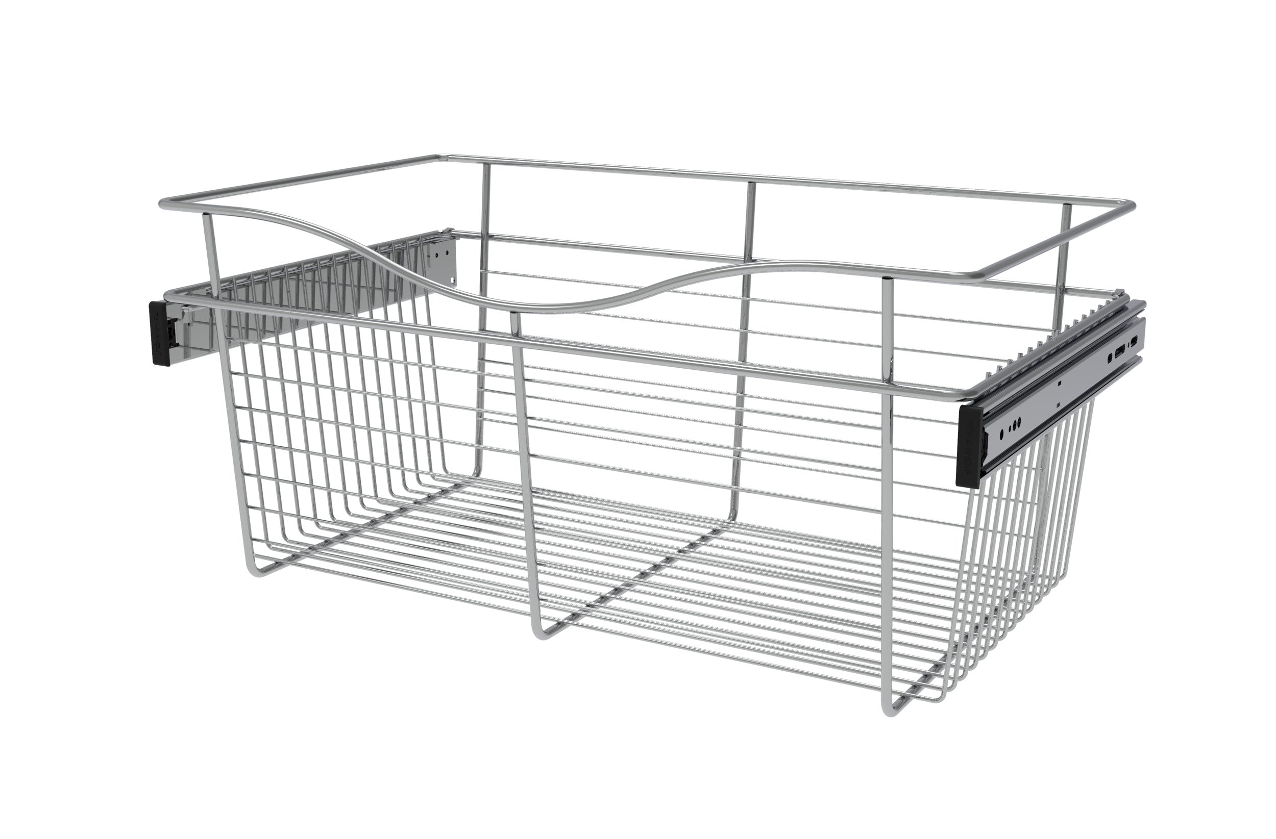 Chrome 24" Wire Pullout Basket for 14" Deep Closet - 11" H