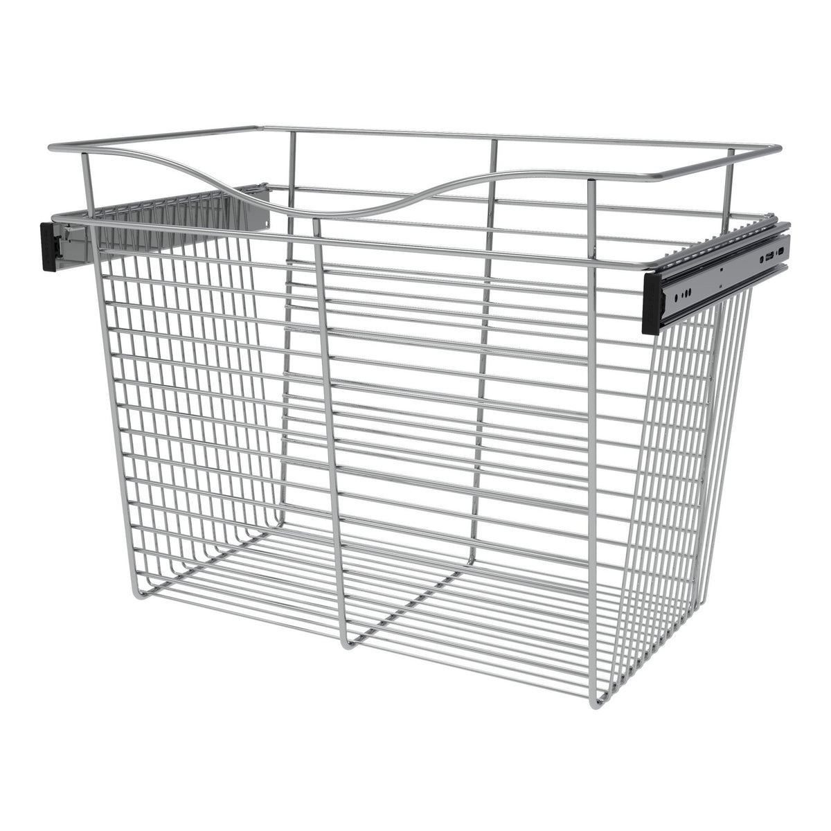 Chrome 24" Wire Pullout Basket for 14" Deep Closet - 18" H