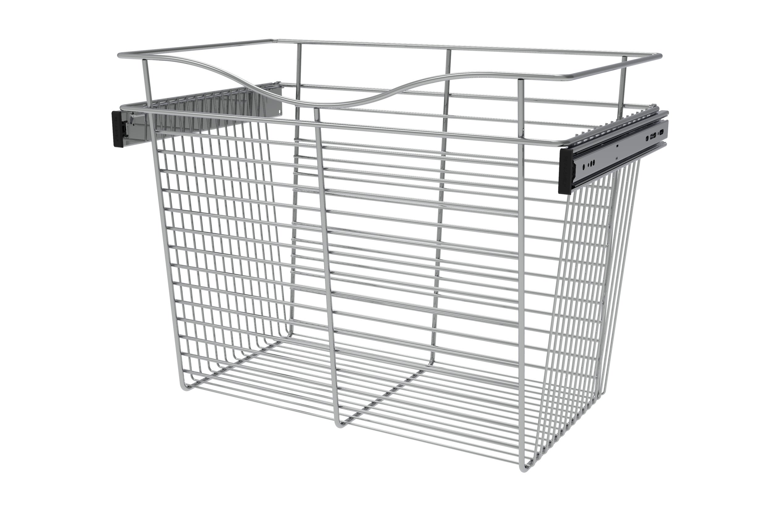 Chrome 24" Wire Pullout Basket for 14" Deep Closet - 18" H