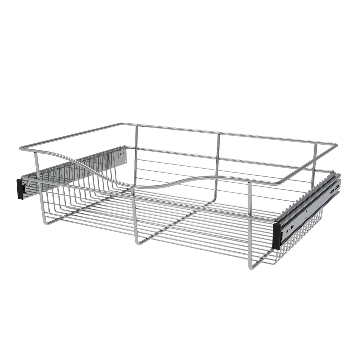 Chrome 24" Wire Pullout Basket for 16" Deep Closet - 7" H