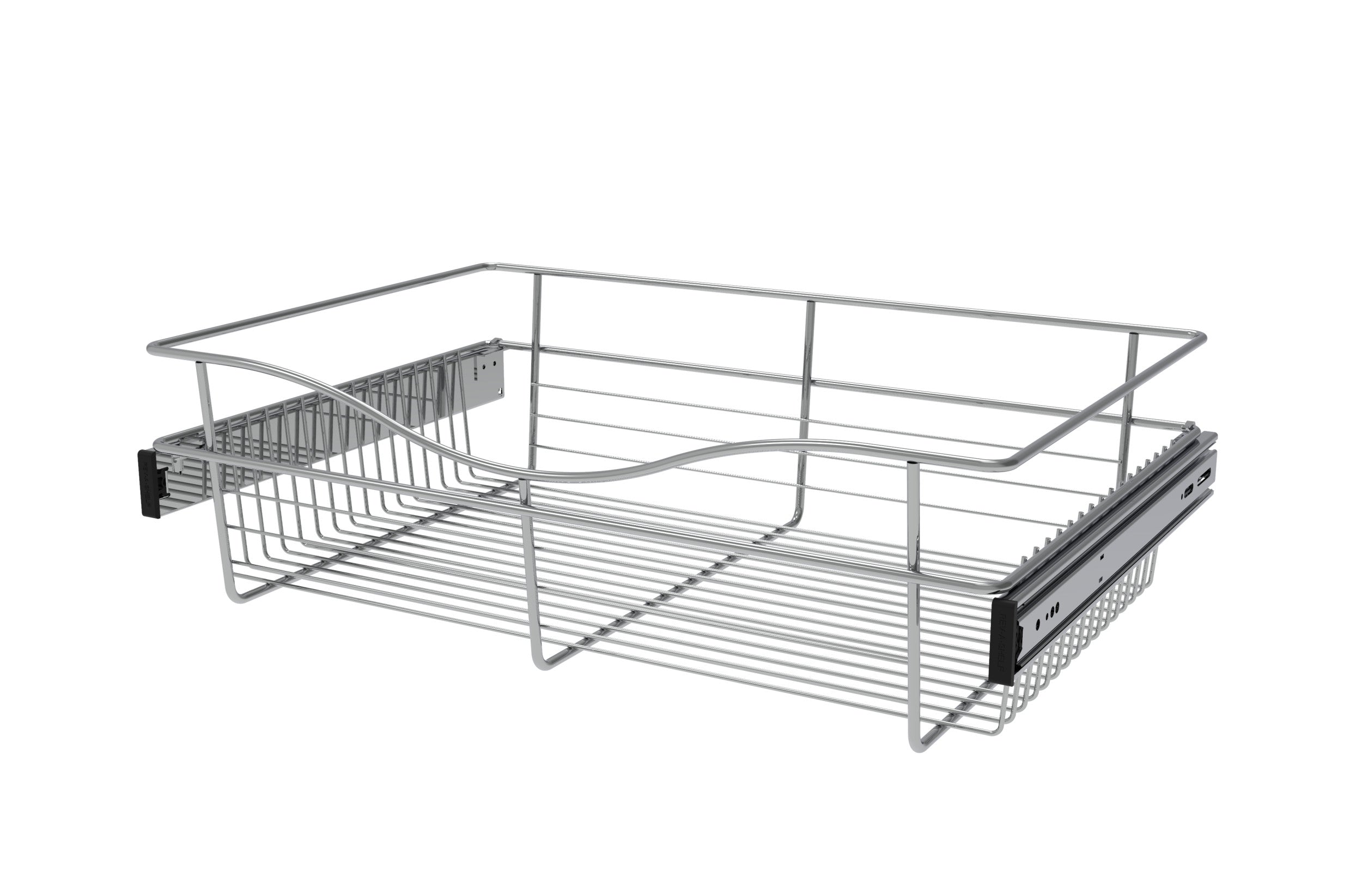 Chrome 24" Wire Pullout Basket for 16" Deep Closet - 7" H