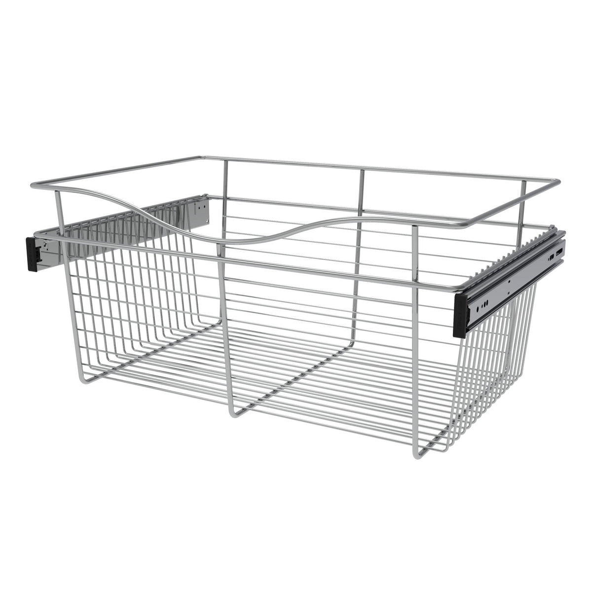 Chrome 24" Wire Pullout Basket for 16" Deep Closet - 11" H