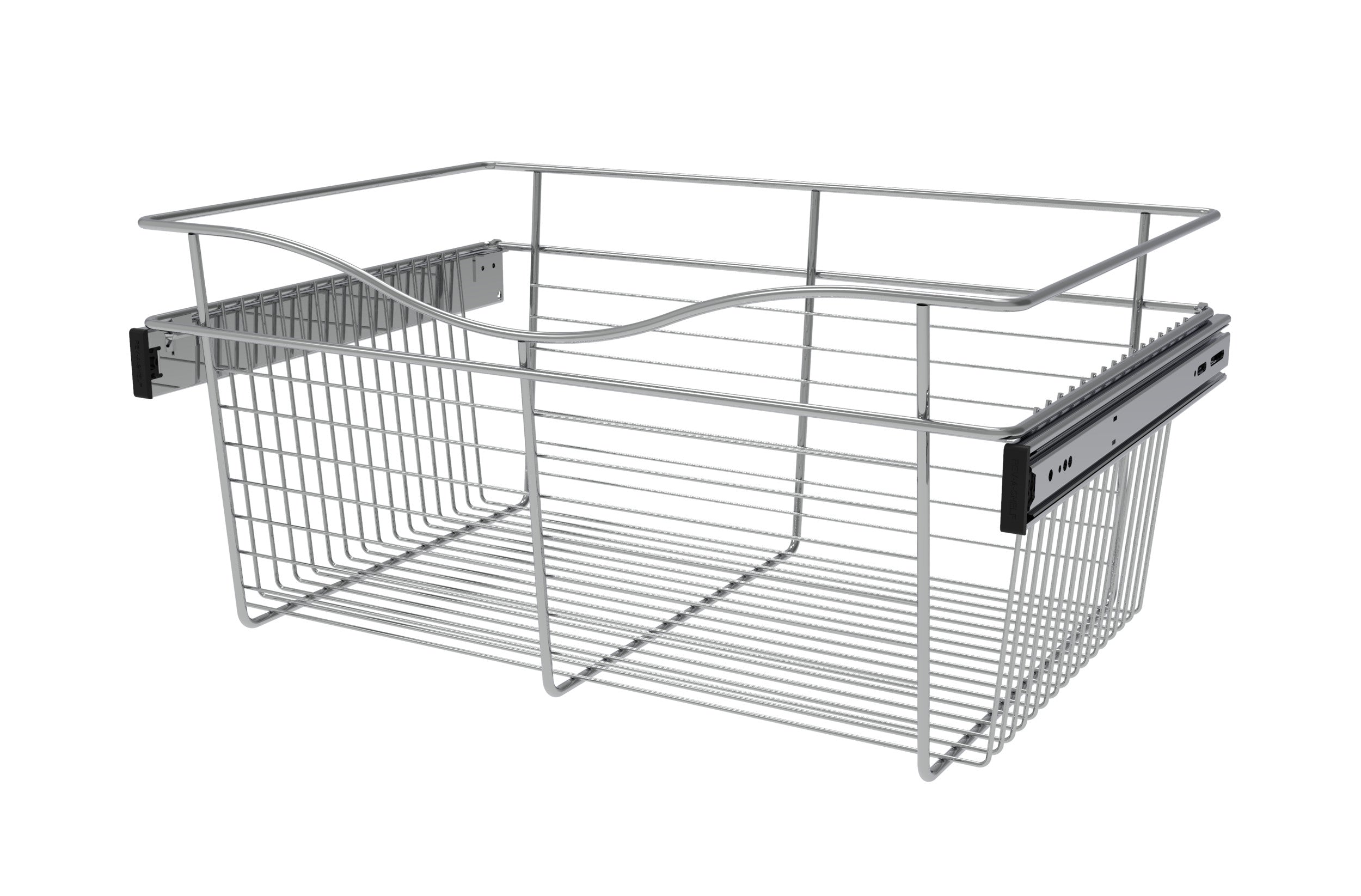 Chrome 24" Wire Pullout Basket for 16" Deep Closet - 11" H