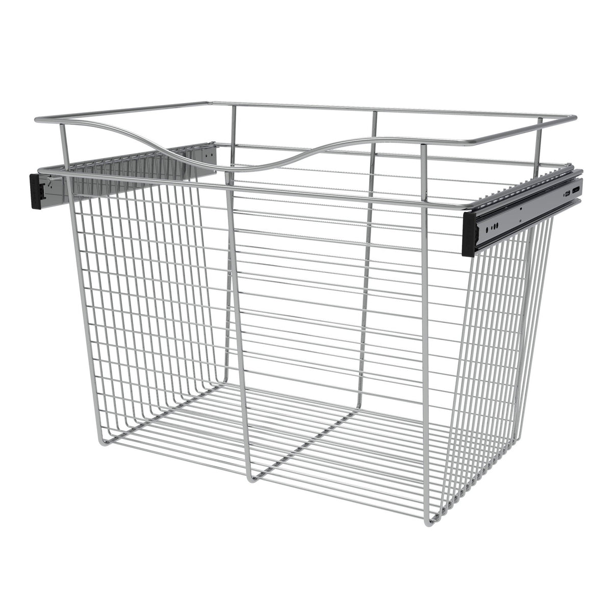 Chrome 24" Wire Pullout Basket for 16" Deep Closet - 18" H