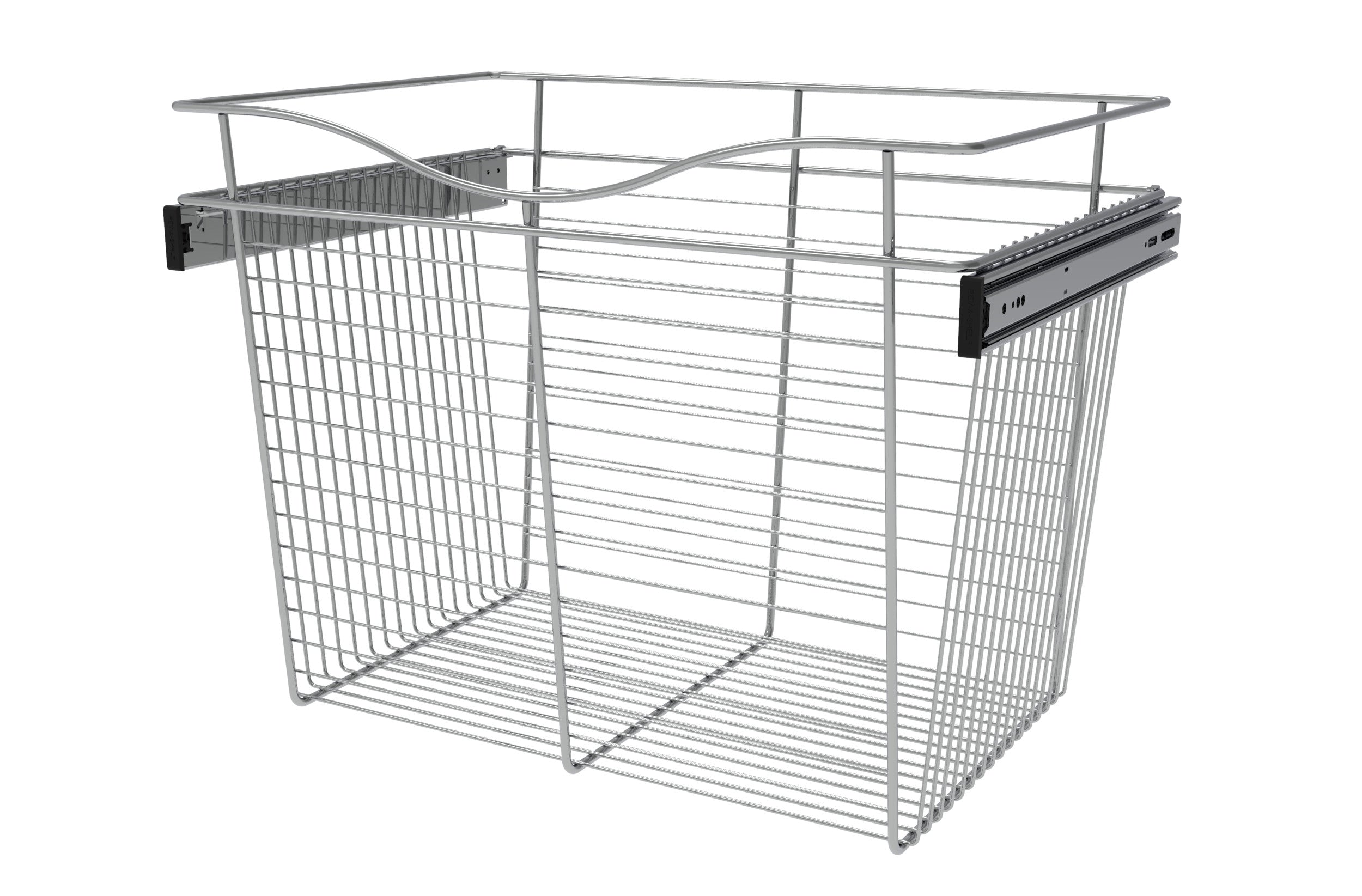 Chrome 24" Wire Pullout Basket for 16" Deep Closet - 18" H