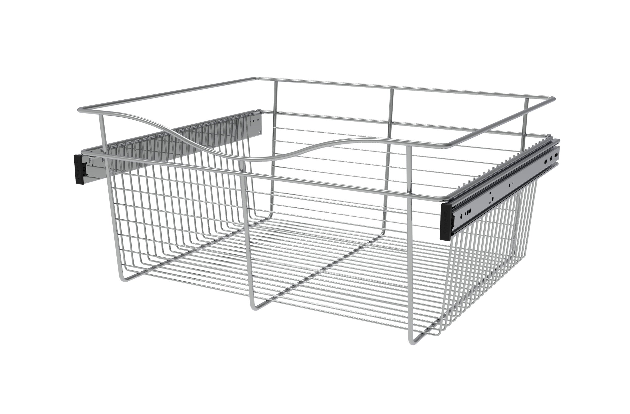 Chrome 24" Wire Pullout Basket for 20" Deep Closet - 11" H