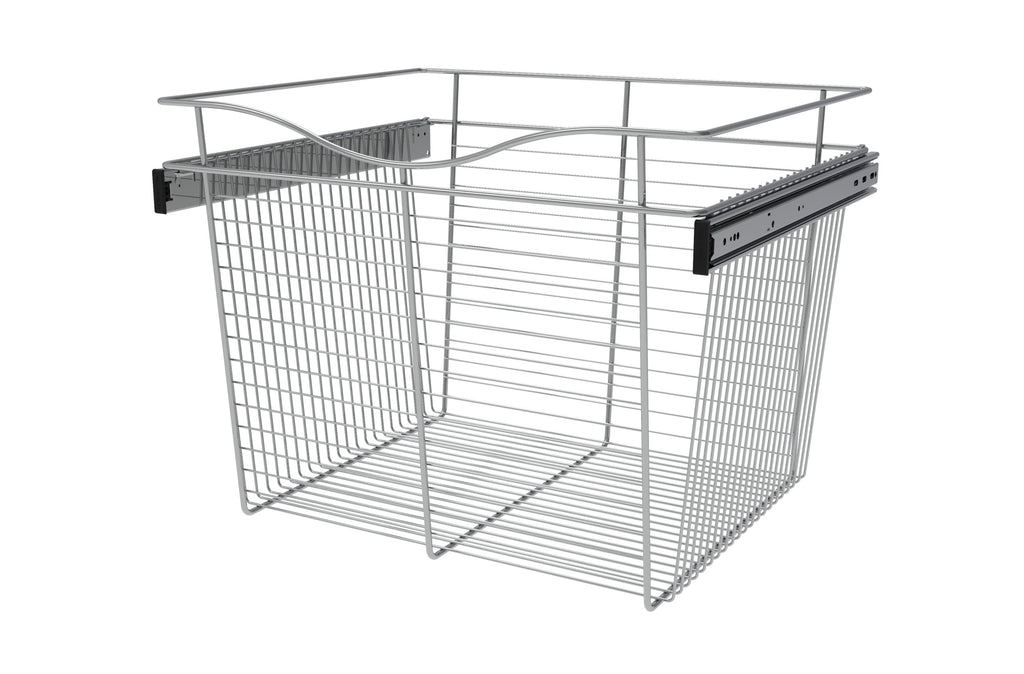 Chrome 24" Wire Pullout Basket for 20" Deep Closet - 18" H