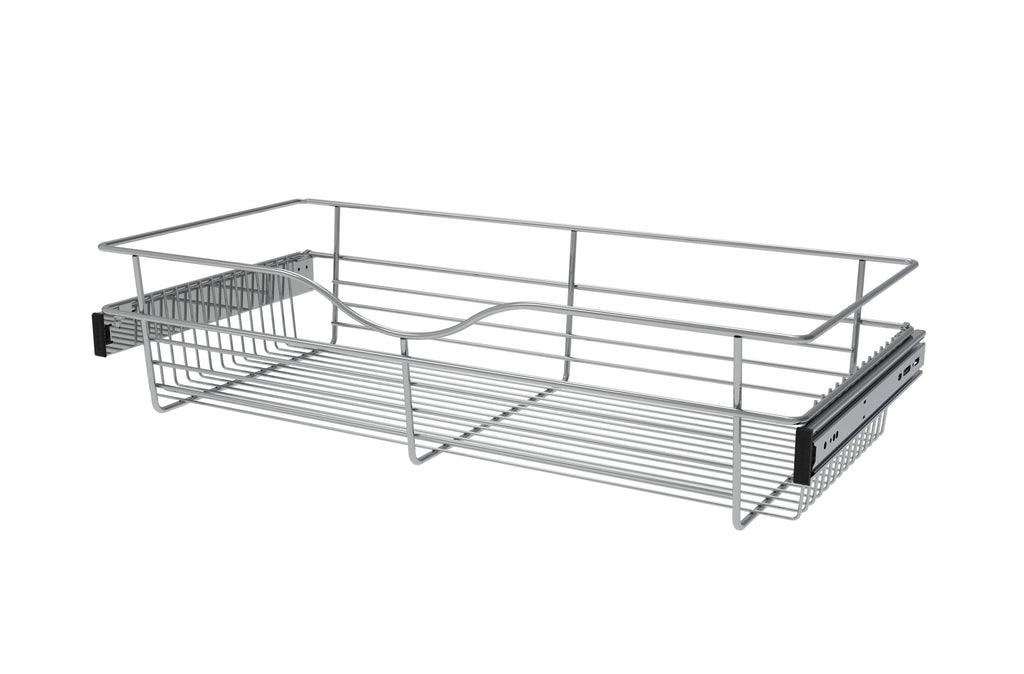 Chrome 30" Wire Pullout Basket for 14" Deep Closet  - 7" H
